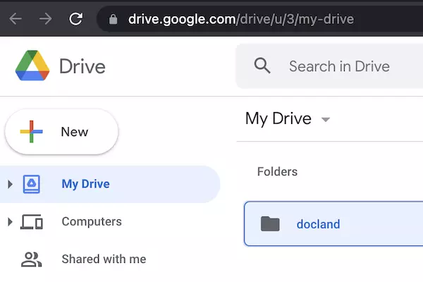 Binder data on a personal google drive